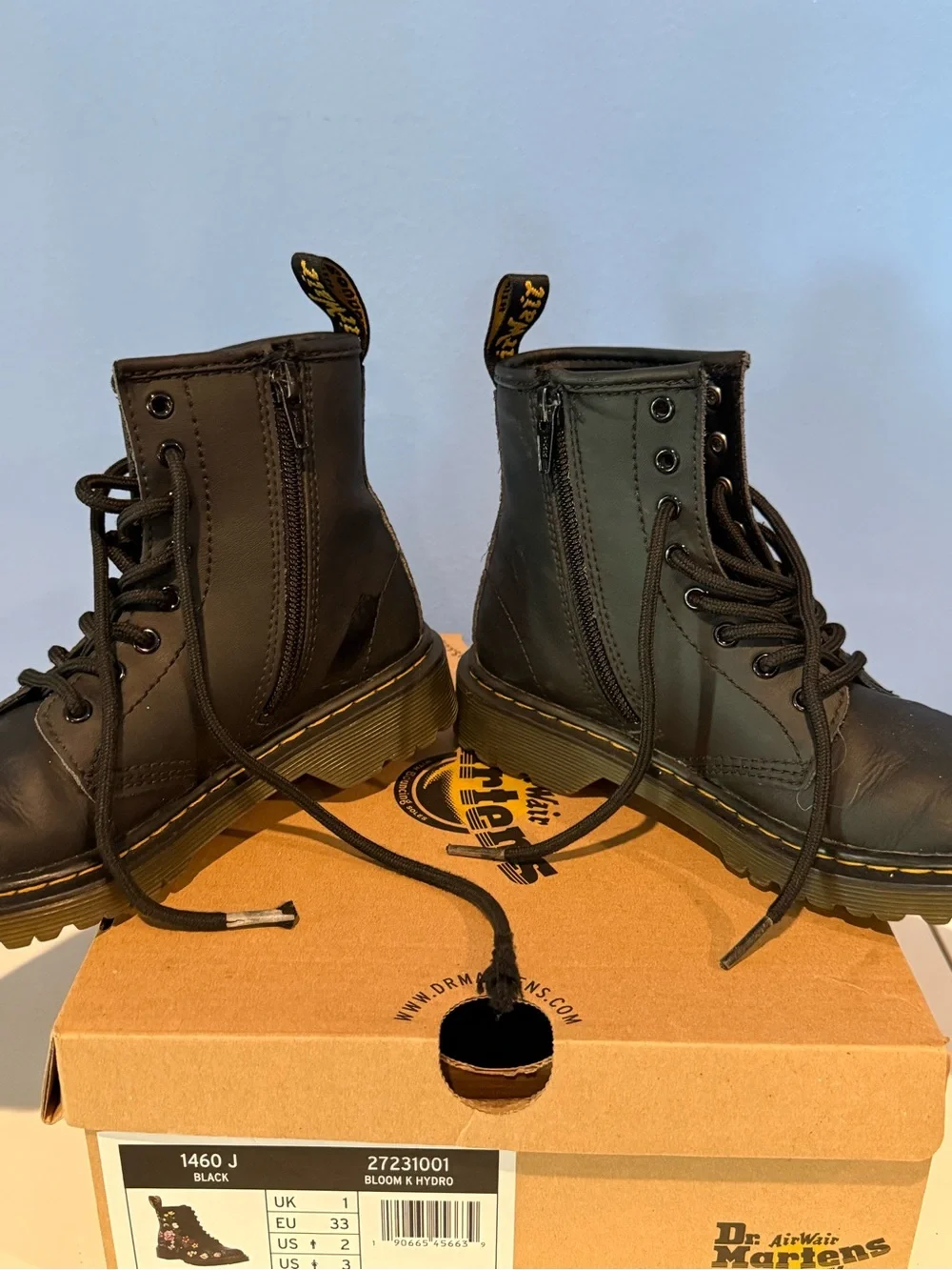 Dr. Martens Black 1460 J Bloom K Hydro Kids Boots